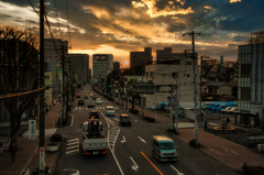 夕暮れの街