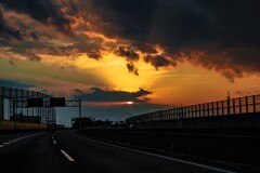 山陽道の夕暮れ