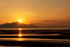 御輿来海岸の夕日