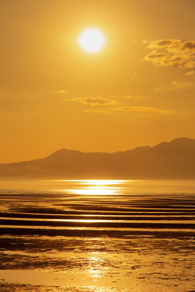 御輿来海岸の夕日