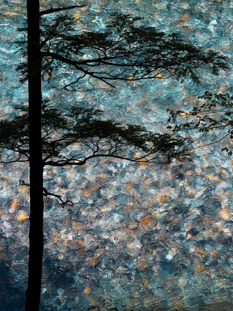 Blue glass river