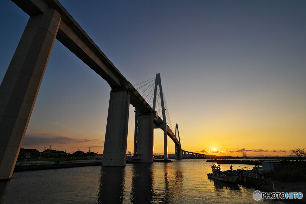 真夏日の夕日