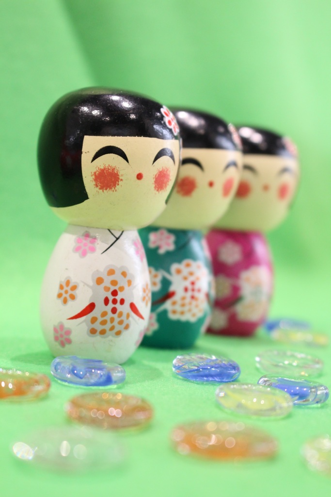 和小物　こけし三姉妹