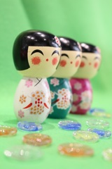 和小物　こけし三姉妹