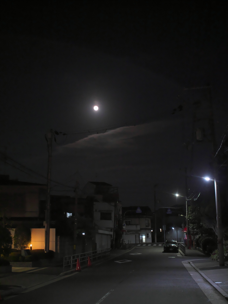 月明りと街の灯