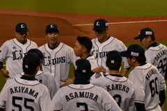 西武ライオンズ　試合前の声がけ