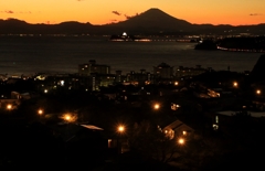 江の島＆富士山 夕景