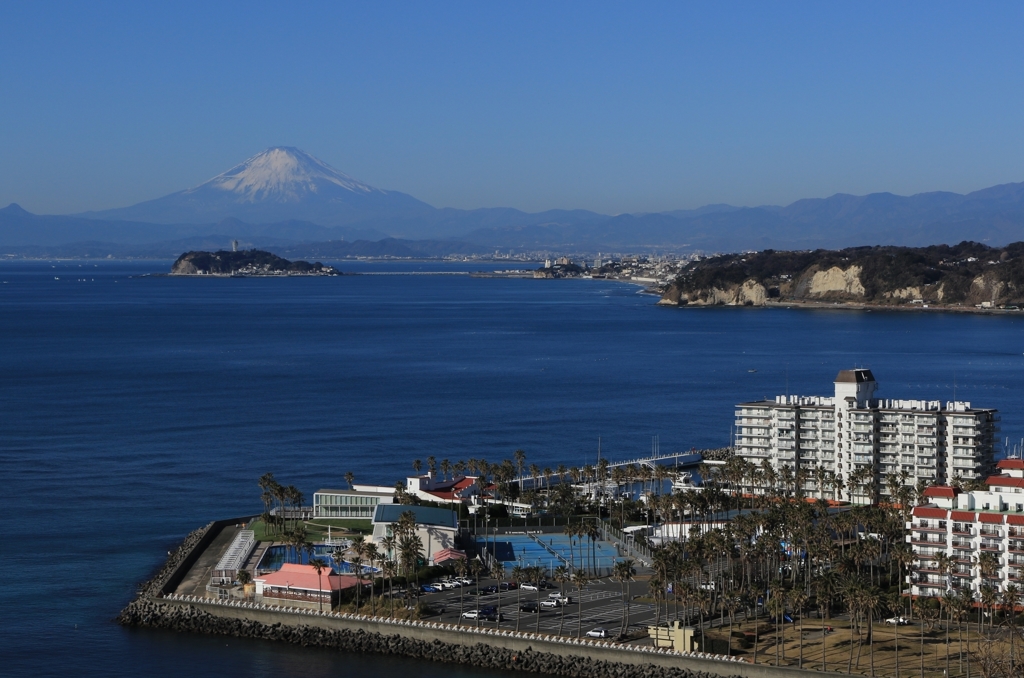 逗子マリーナと富士山