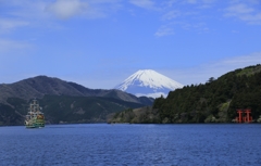 芦ノ湖と富士山