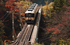 紅葉が彩る鉄橋