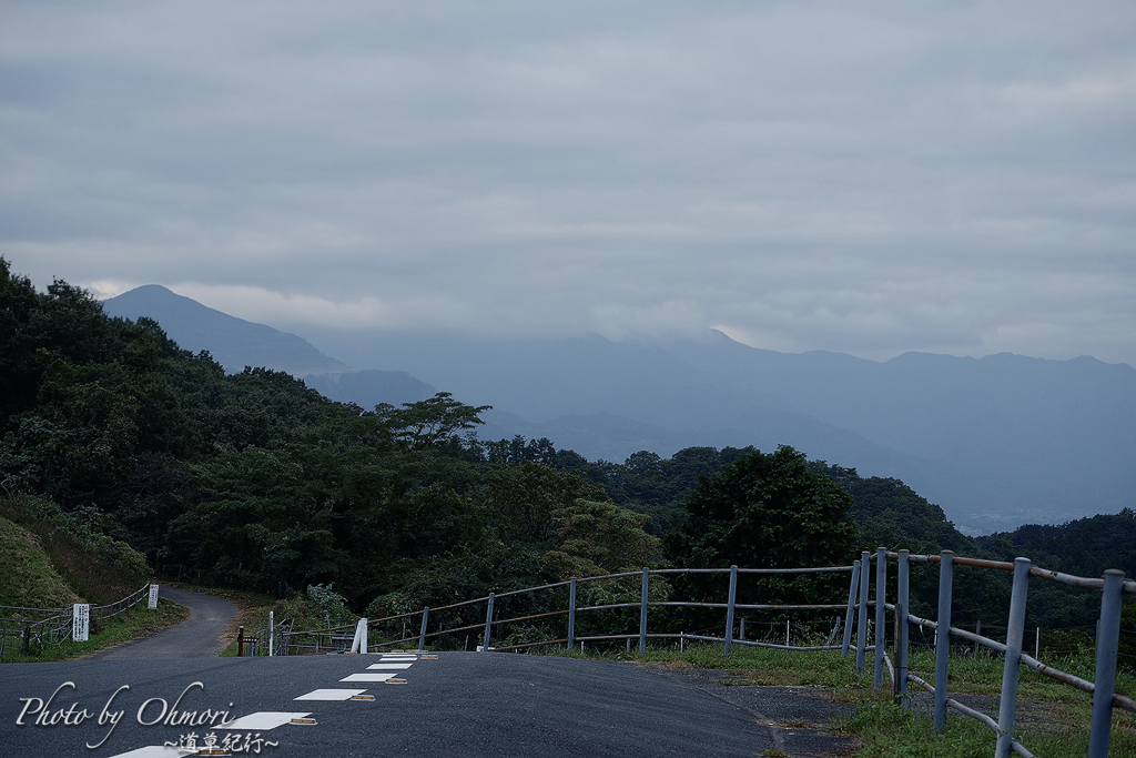 霞む山