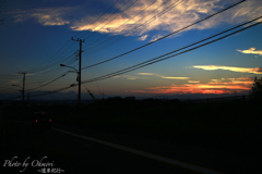  みはらし緑地前の通りから夕焼け