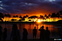 ハワイでの夕焼け