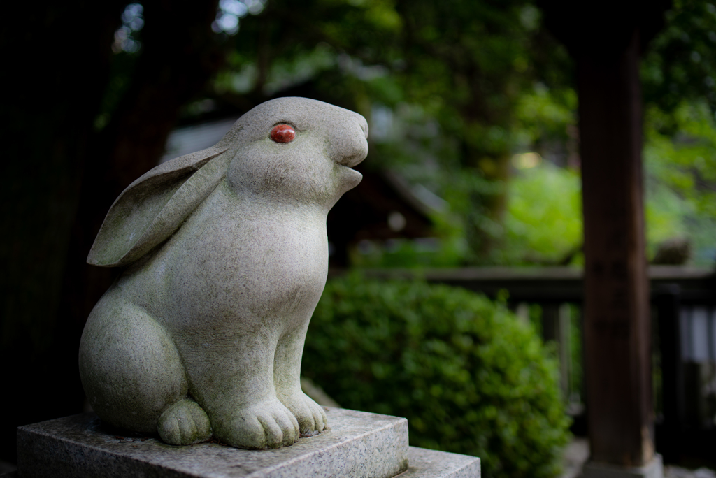 岡崎神社。ここにもうさぎ