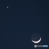 三日月と金星