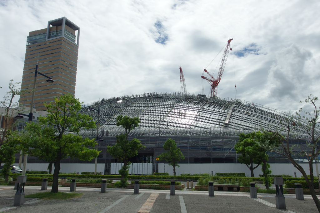 建設中の新体育館