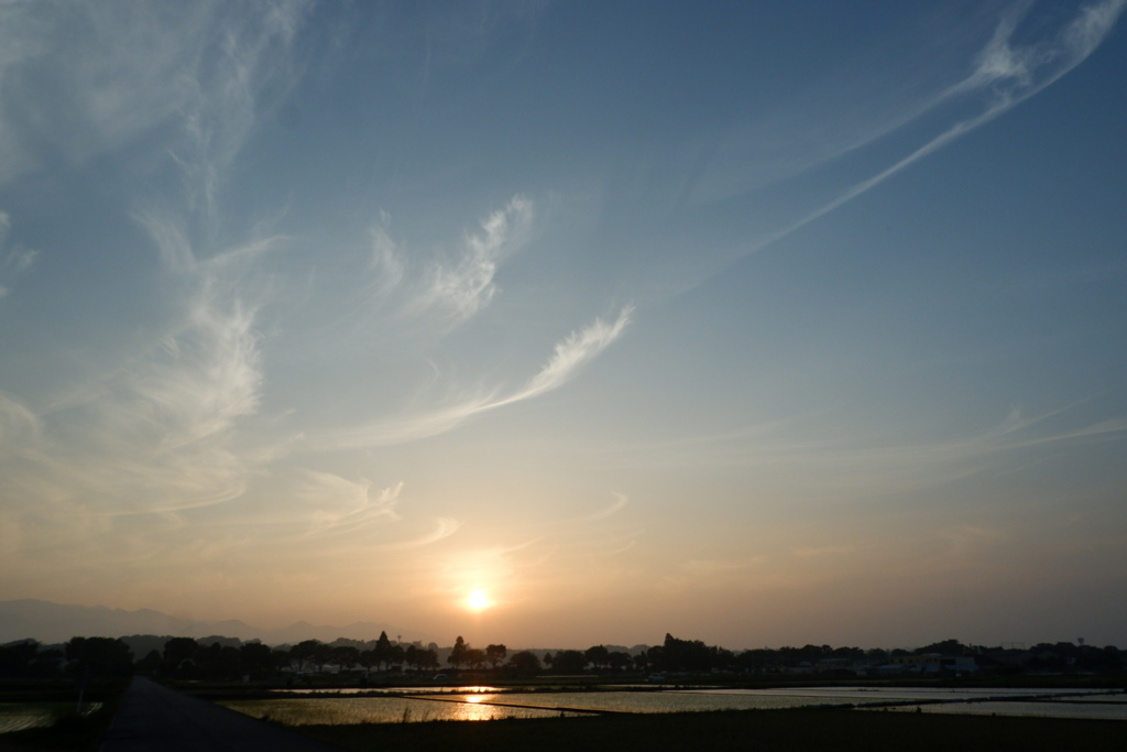 夕暮れの田園風景２