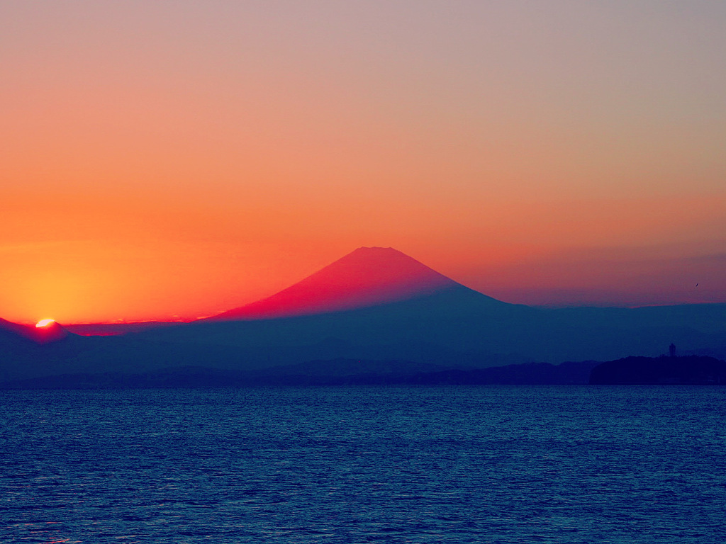 葉山富士夕景