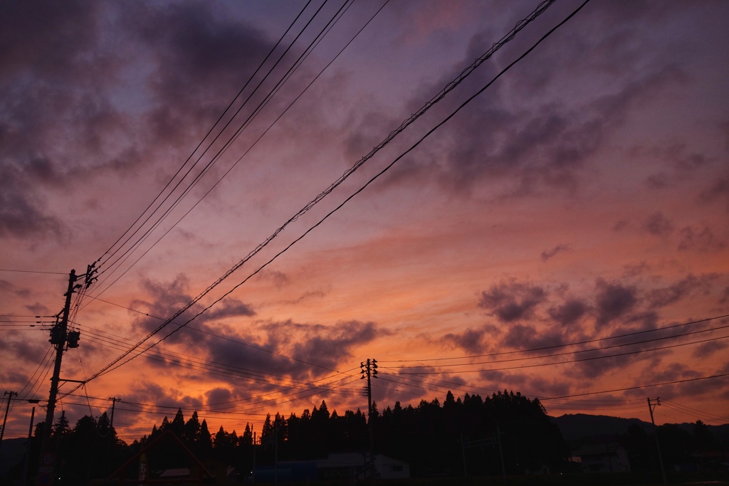 朱色の空