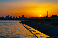 臨海公園編　日没直前の臨海公園海岸