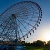 臨海公園 大観覧車を照らす太陽