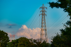 夕暮れ鉄塔！そして雲！