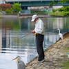 釣り人と鳥＾＾￥