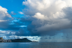 常夏の島と雨のカーテン