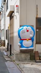 都電までの道のりで見つけたドラえもん！