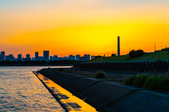 臨海公園編　日没直後の臨海公園海岸