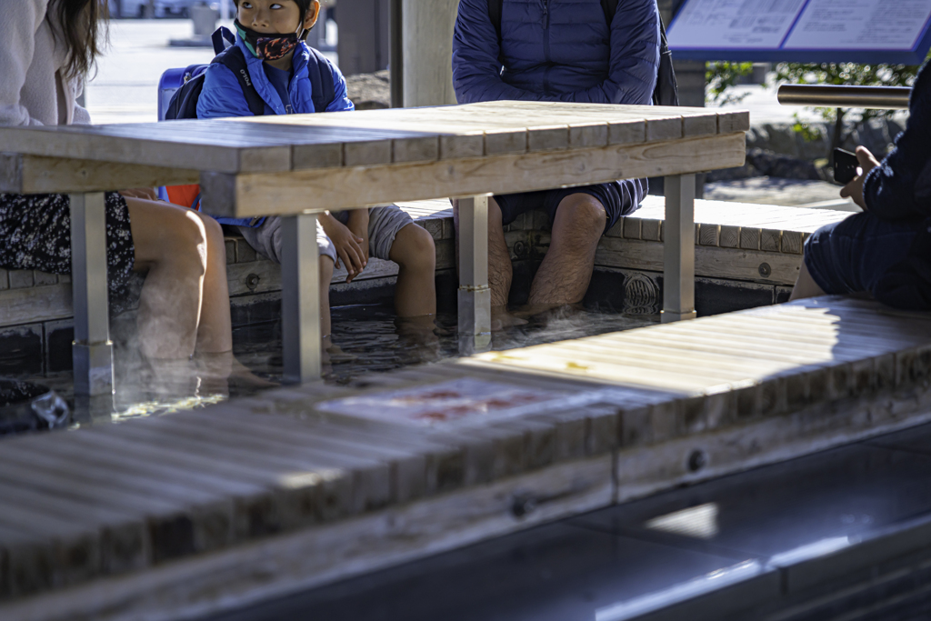 足湯ってる＾＾￥