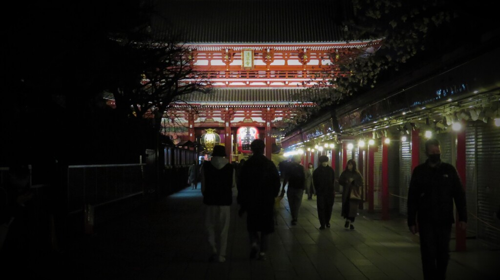 夜の浅草寺