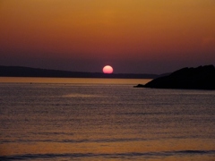 釣り場の夕陽