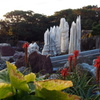 朝陽を受けて