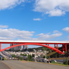 道とレールを跨ぐ橋