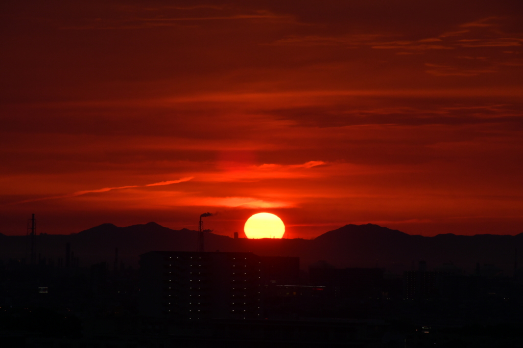 今日の夕日3