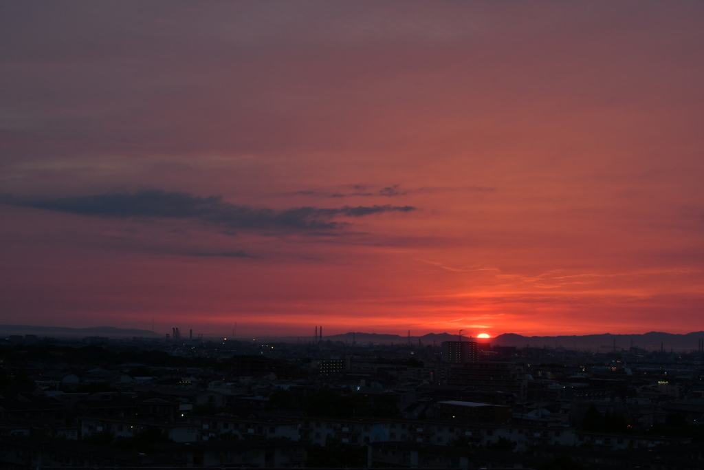 今日の夕日4