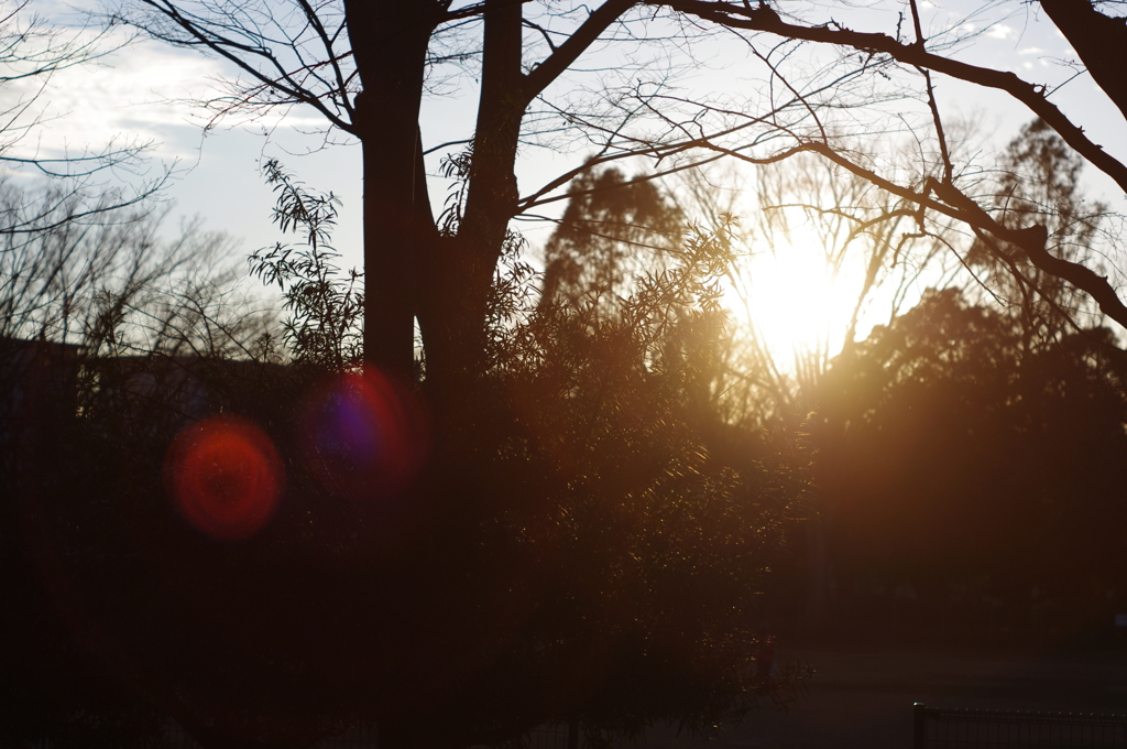 2018年最後の夕日が落ちる