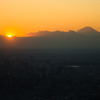 富士と夕日と新国立競技場