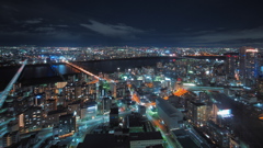 大阪市と淀川の夜景