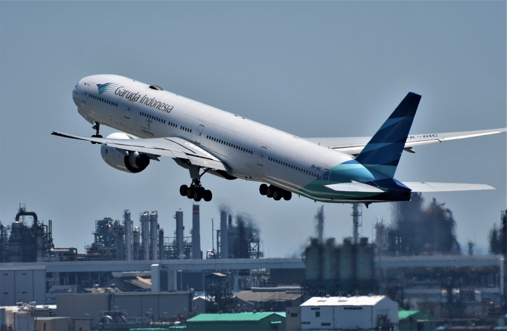 第1の観覧デッキは国際線機種がよく観られる