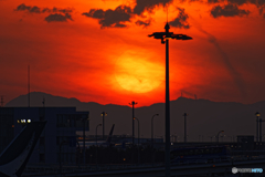 関空で見た夕日