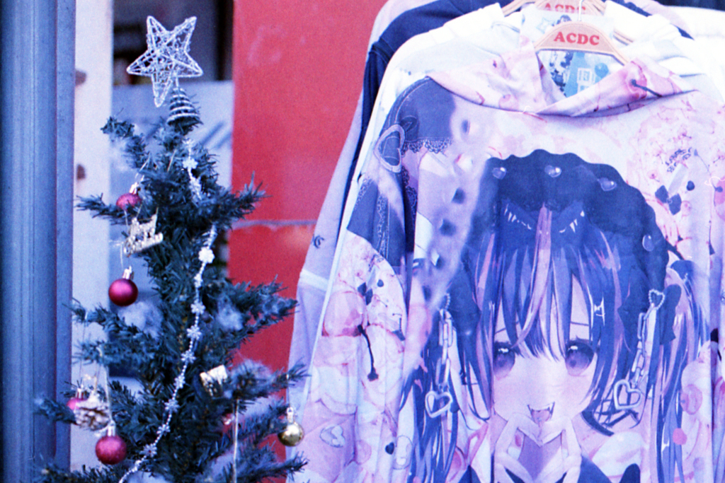 クリスマス飾りとキャラクター