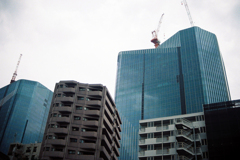 建設中のビル群