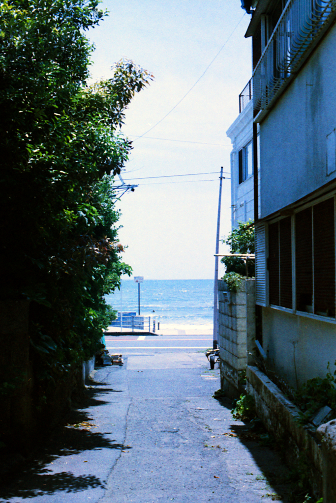路地から海