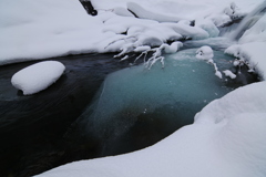 凍る川