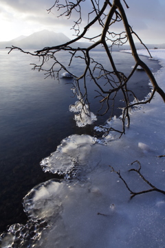 湖畔の氷