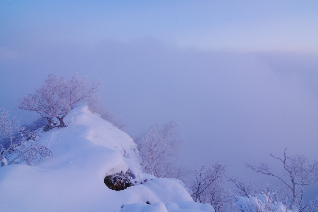 朝の尾根