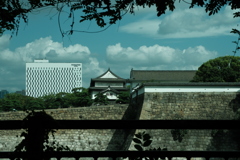 大阪城とビル