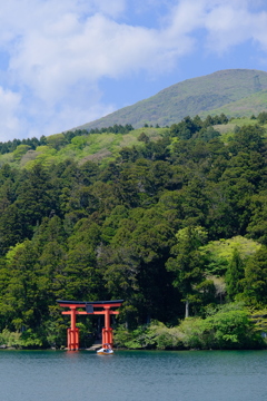 芦ノ湖にて